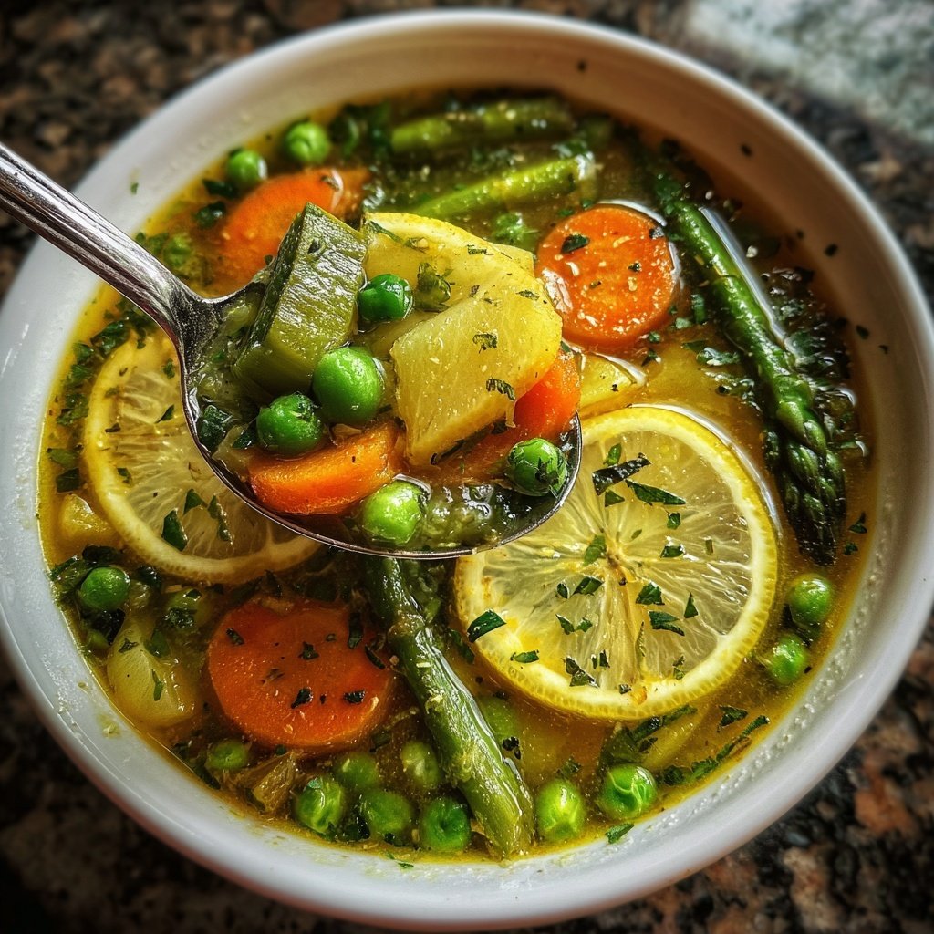 Spring Vegetable Soup With Lemon