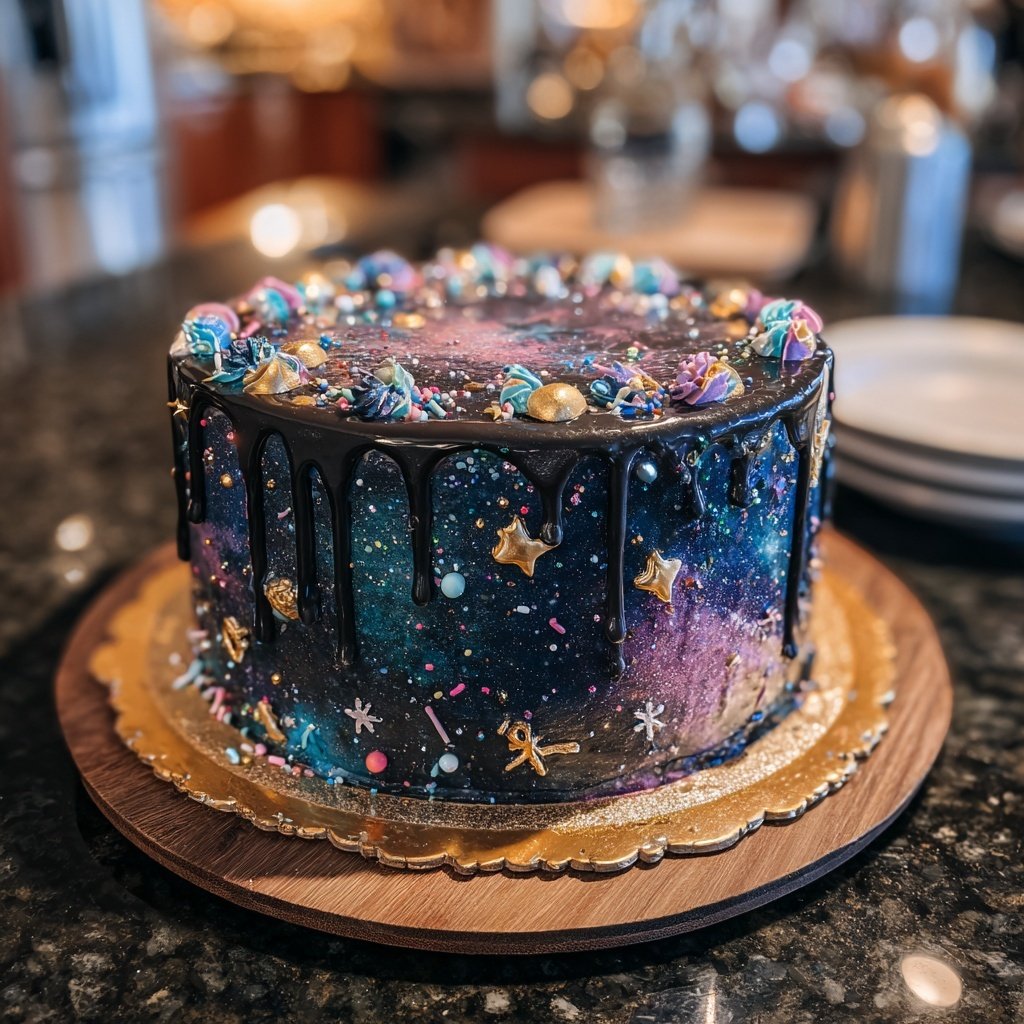 Galaxy Themed Pisces Cake