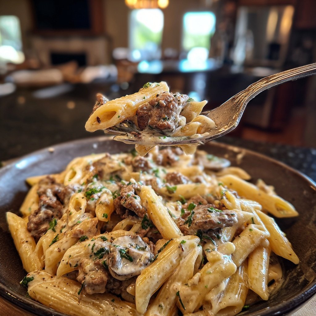 Creamy Beef And Mushroom Pasta