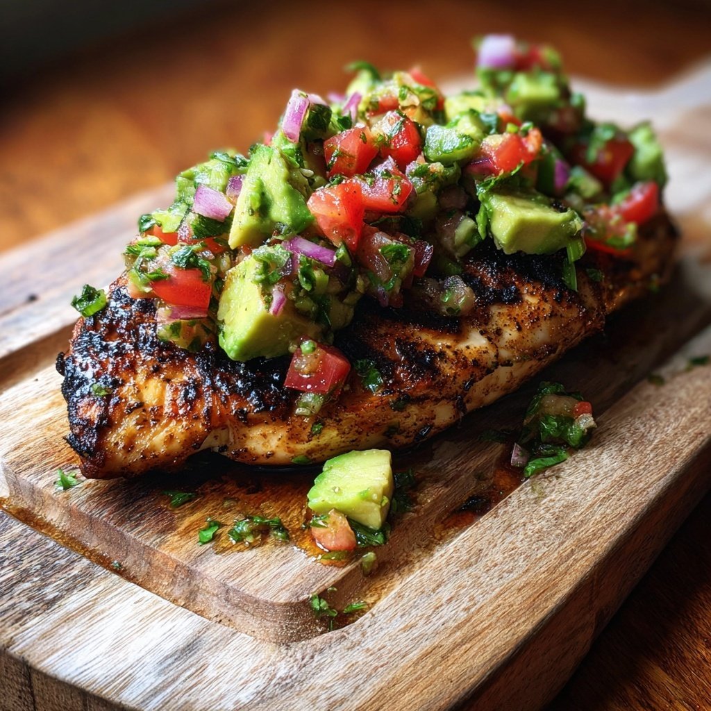 Healthy Grilled Chicken With Avocado Salsa
