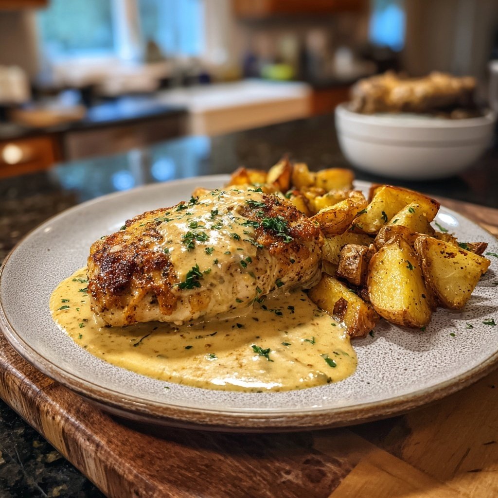 Creamy Dijon Chicken With Roasted Potatoes